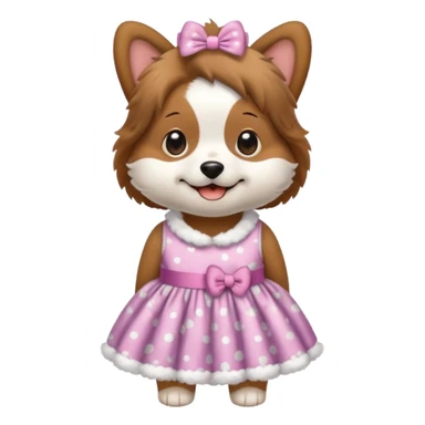 dog in a dress sticker