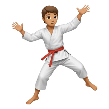 Karate guy jumps on crossroad sticker