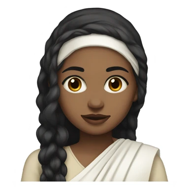 Light skin ;Black long hair wearing white saree sticker