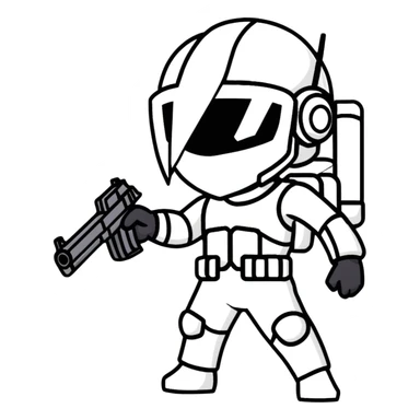 Anime PUBG character with gun and level 3 helmet sticker