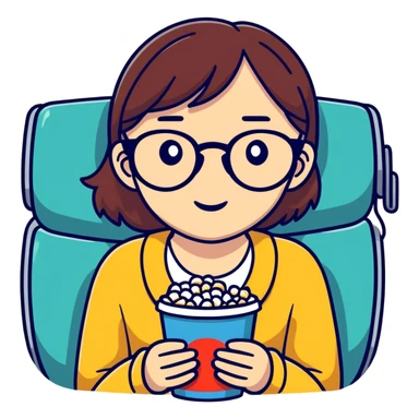 Girl with glasses wathching stranger things movie sticker