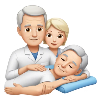 60-year-old white man giving massage o 60-year-old white woman sticker