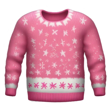Realistic isolated pink ugly Christmas sweater. sticker