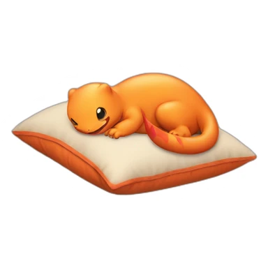 Charmander sleeping in a cushion sticker