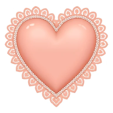 cute baby pink peach colored heart with lace trimming sticker