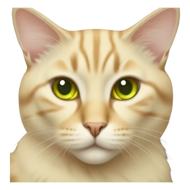 beige cat yellow green eyes sticker