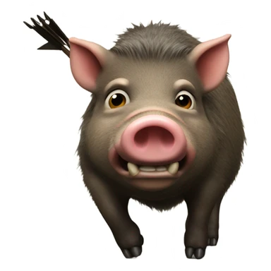 Wild boar with an arrow in it sticker