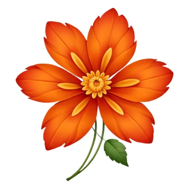 An autumn flower with orange-red petals curled by cool wind. sticker