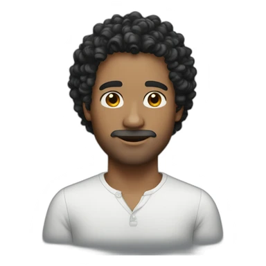 man-black-curly-hair-middle-parting sticker