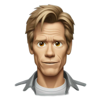 kevin-bacon cartoon wearing shirt sticker
