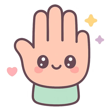 a hand, kawaii style sticker