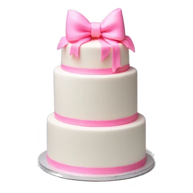 Pink bows on a white cake sticker