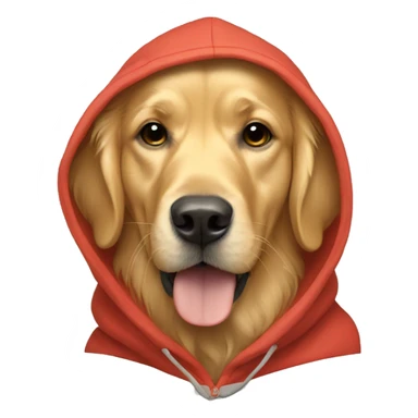 Golden retriever wearing a hoodie sticker