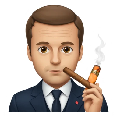 Macron avec un cigare à la bouche sticker