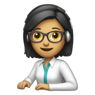 telemarketing attendant with a computer sticker