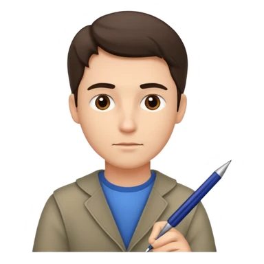 light man writing sticker