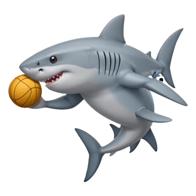 Shark playing sports sticker