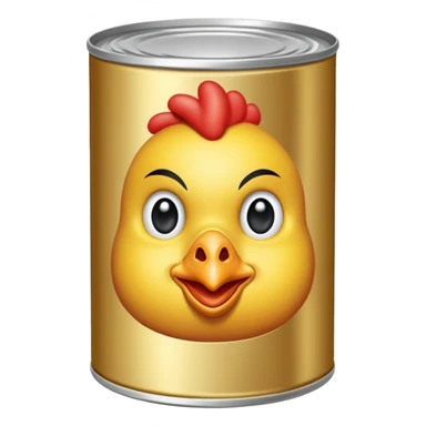 a can of chicken with a label, simple, clear sticker