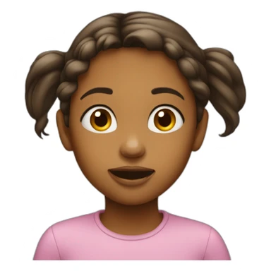 Young girl with mouth full sticker