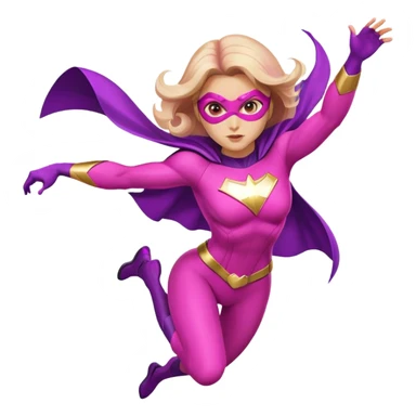 pink violet woman superhero flying sticker