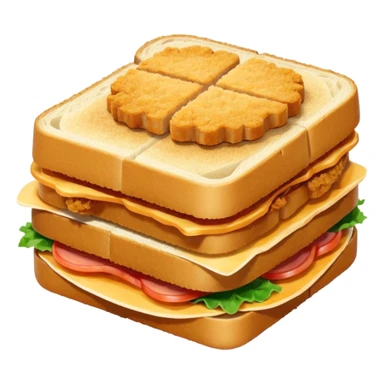 katsu sando sandwich with a bite taken sticker