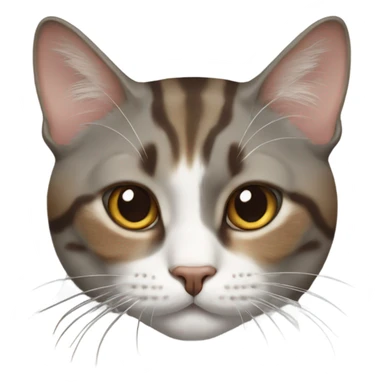 Realistic cat laying gray and brown sticker
