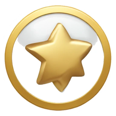3D thick money coin icon, star in center sticker