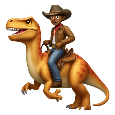 Cowboy riding a dinosaur sticker