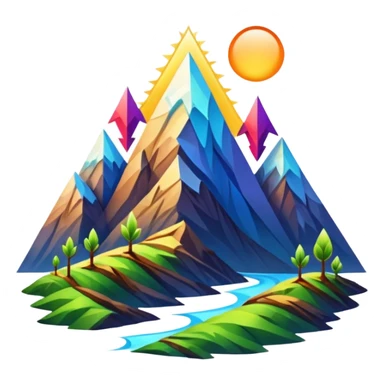 "Generate an inspiring emoji for spiritual growth. Upward arrows, growing plants, ascending light, mountain peaks, or transformation symbols. No human figures - focus on growth, progress, and spiritual elevation through abstract shapes." sticker