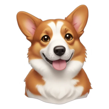 red-headed tricolor corgi with white ducks sticker