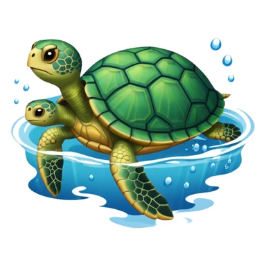pet turtle in water sticker