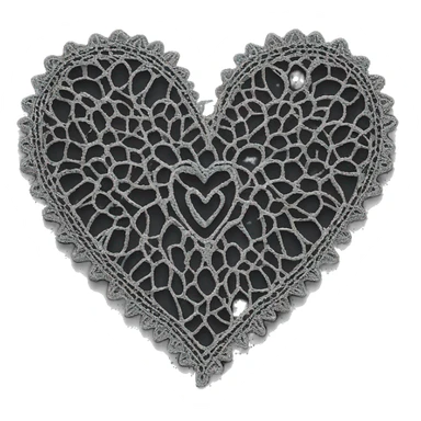 black lace heart sticker