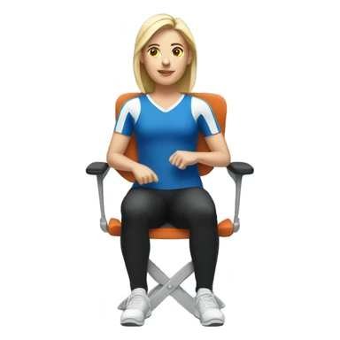 white woman in sport sitting down on a chair sticker