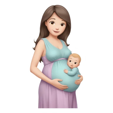 A beautiful pregnant woman standing in soft natural light near a window, gently holding her baby bump, wearing a flowing pastel dress, warm smile, cinematic photography, shallow depth of field, high resolution, soft tones, professional maternity photoshoot
 sticker