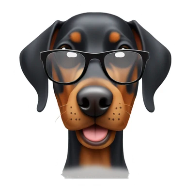 Doberman with glasses enjoys the weekend sticker