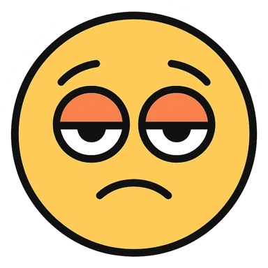 a super tired face with droopy eyelids sticker