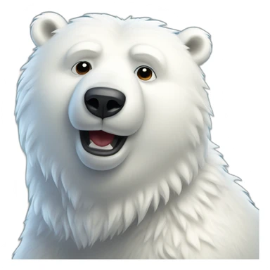 fluffy polar bear sticker
