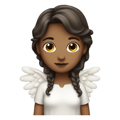 A cute Girl angel with dark brown hair  sticker