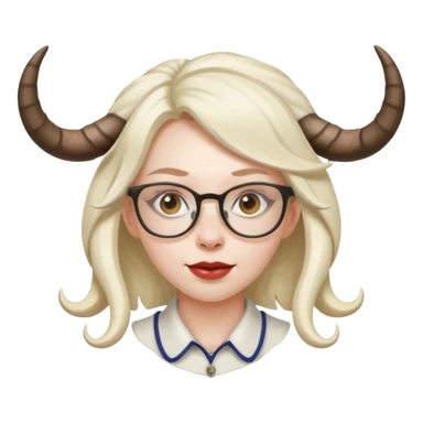 woman with goat horn and eyeglasses sticker