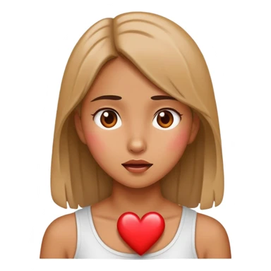 Girl with heart thumping sticker