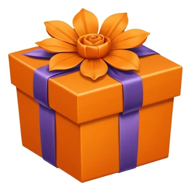 Decorative flower Gift Box orange sticker