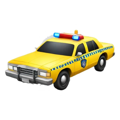 yellow police car lig sticker