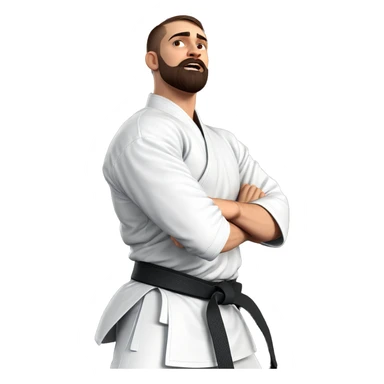 focused male in martial arts sticker