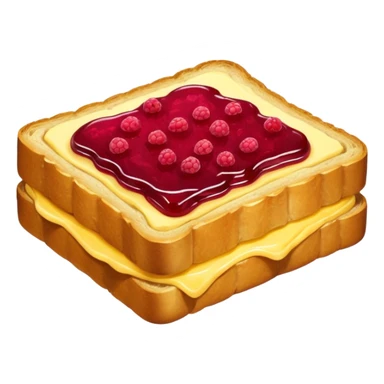 a slice of bread with butter and raspberry jam sticker
