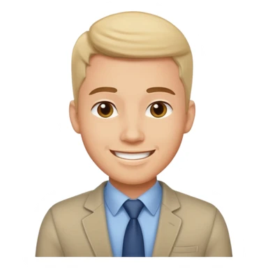 An outgoing office worker male in his late 20s, cheerful image sticker