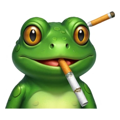 Frog with cigarette hanging out of mouth sticker