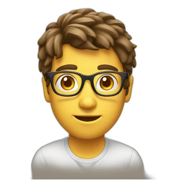 Nerd studying hard sticker