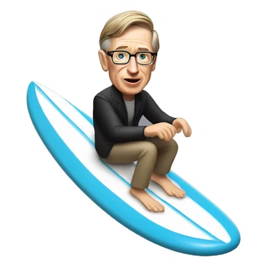 Stephan hawking riding on a surf board sticker