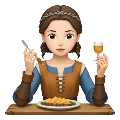 Rey medieval comiendo con los dedos sticker