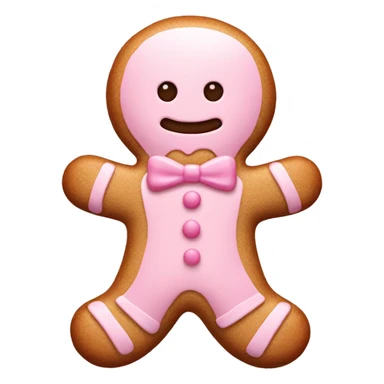 Pastel pink gingerbread man sticker